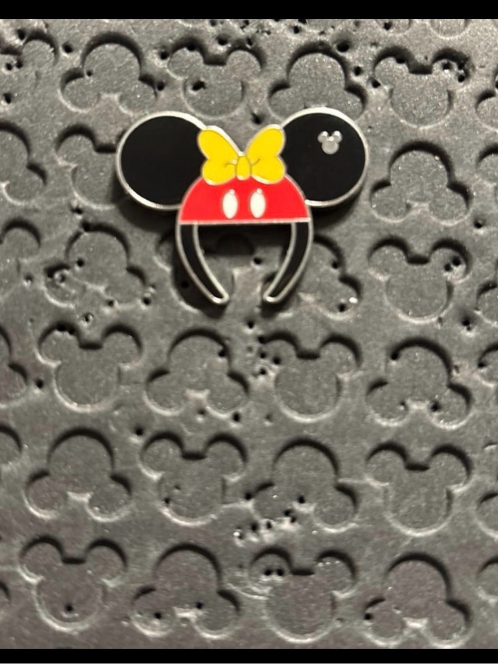 Disney Minnie Ear Headband Enamel Brooch - Black, Red & Yellow